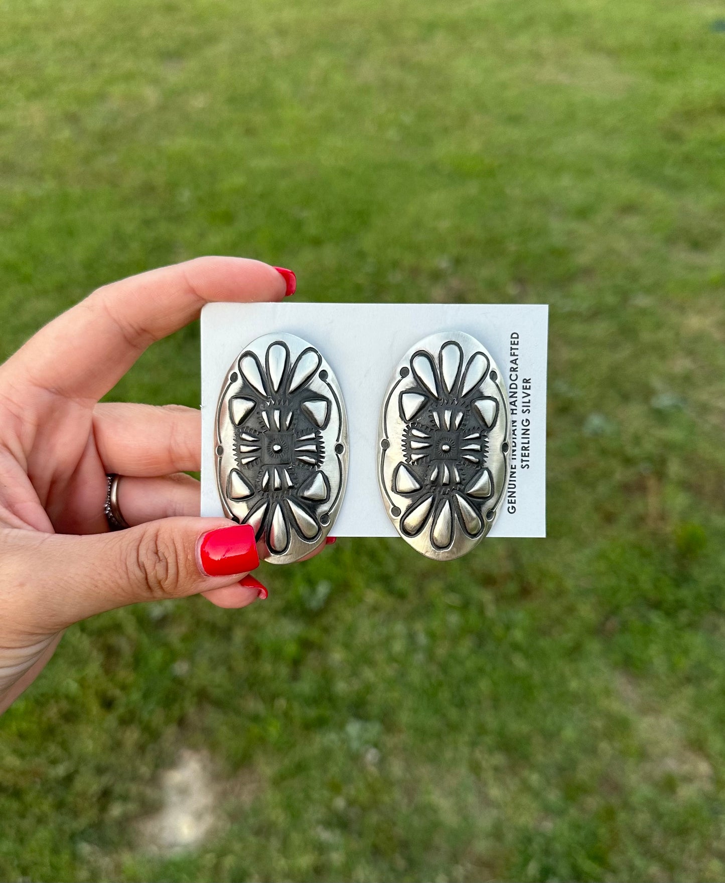 Curved Concho Statement Earring