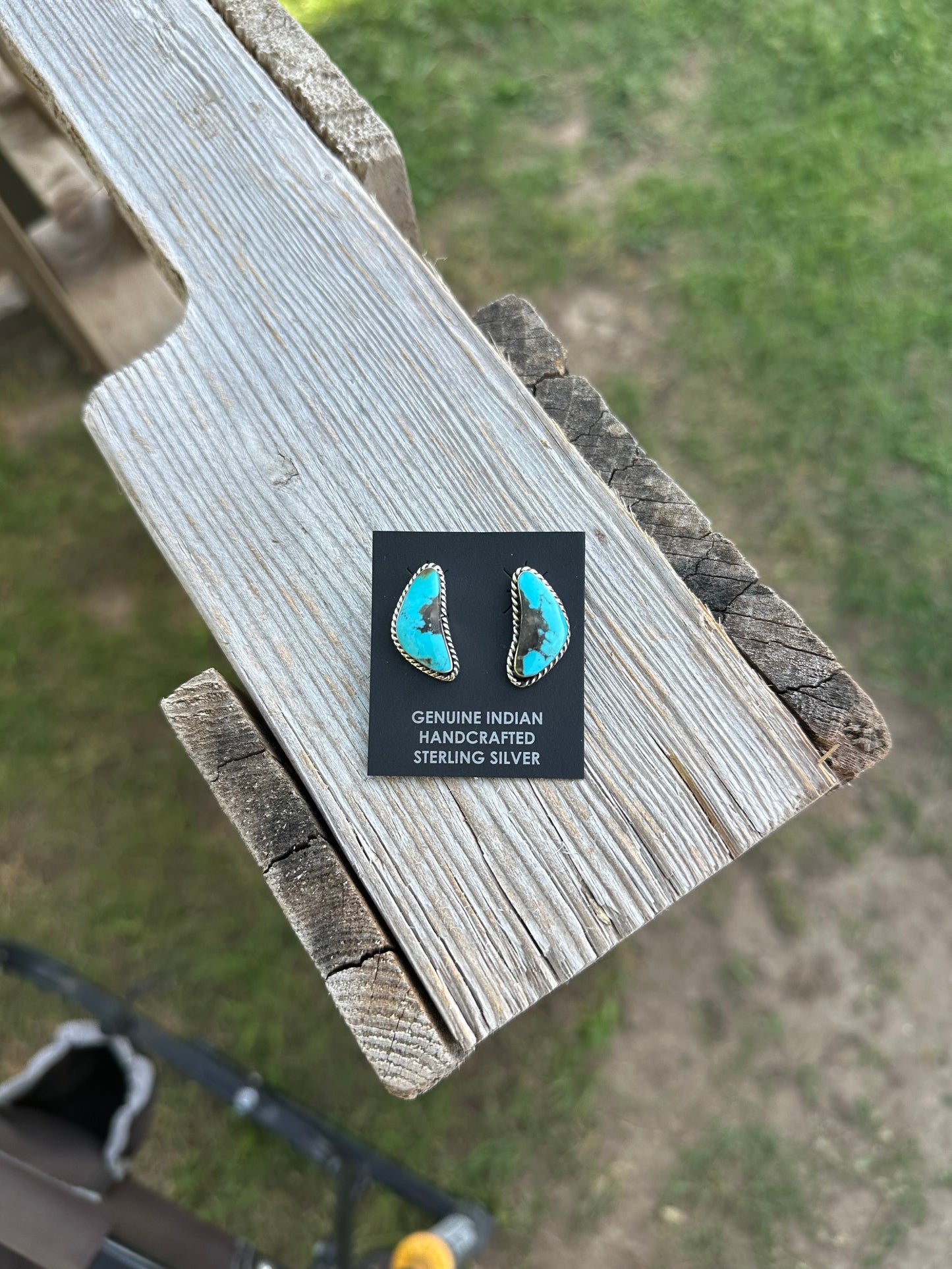 The Suede Post Studs- Bright Blue