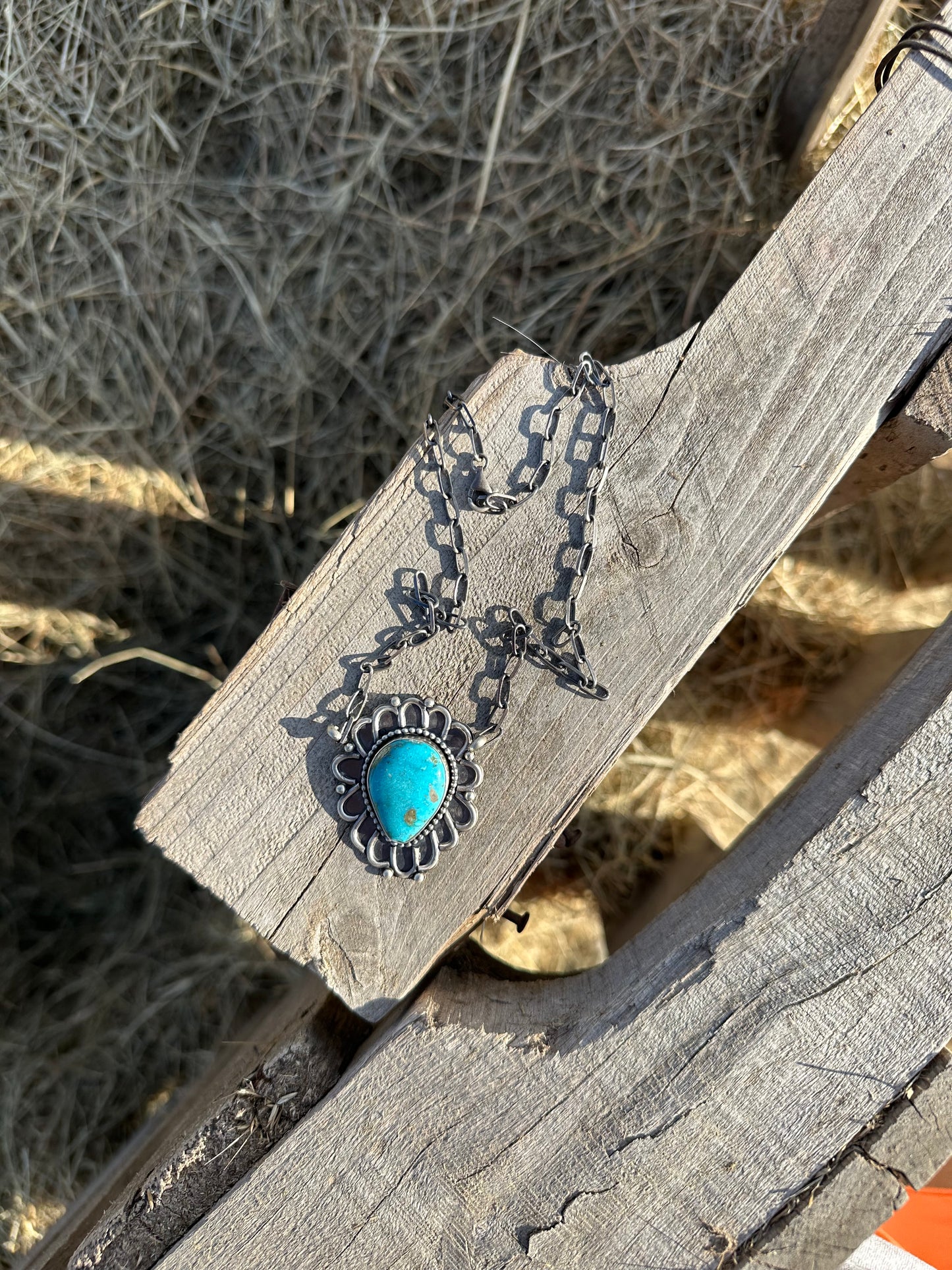 Large Blue Stone Necklace