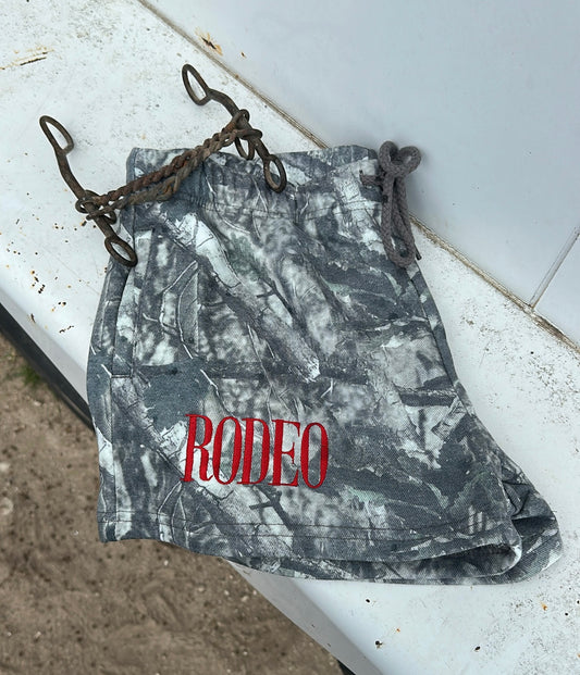 Rodeo Embroidered Camo Shorts