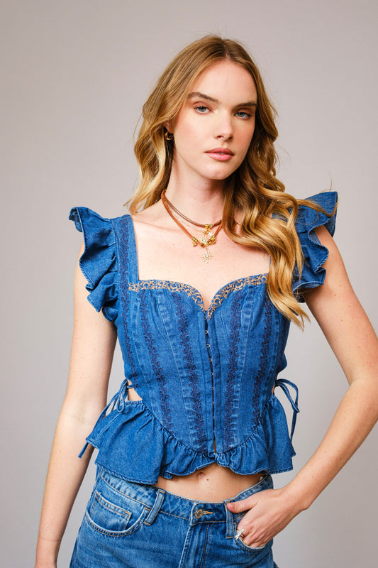 Sweetheart Denim Corset