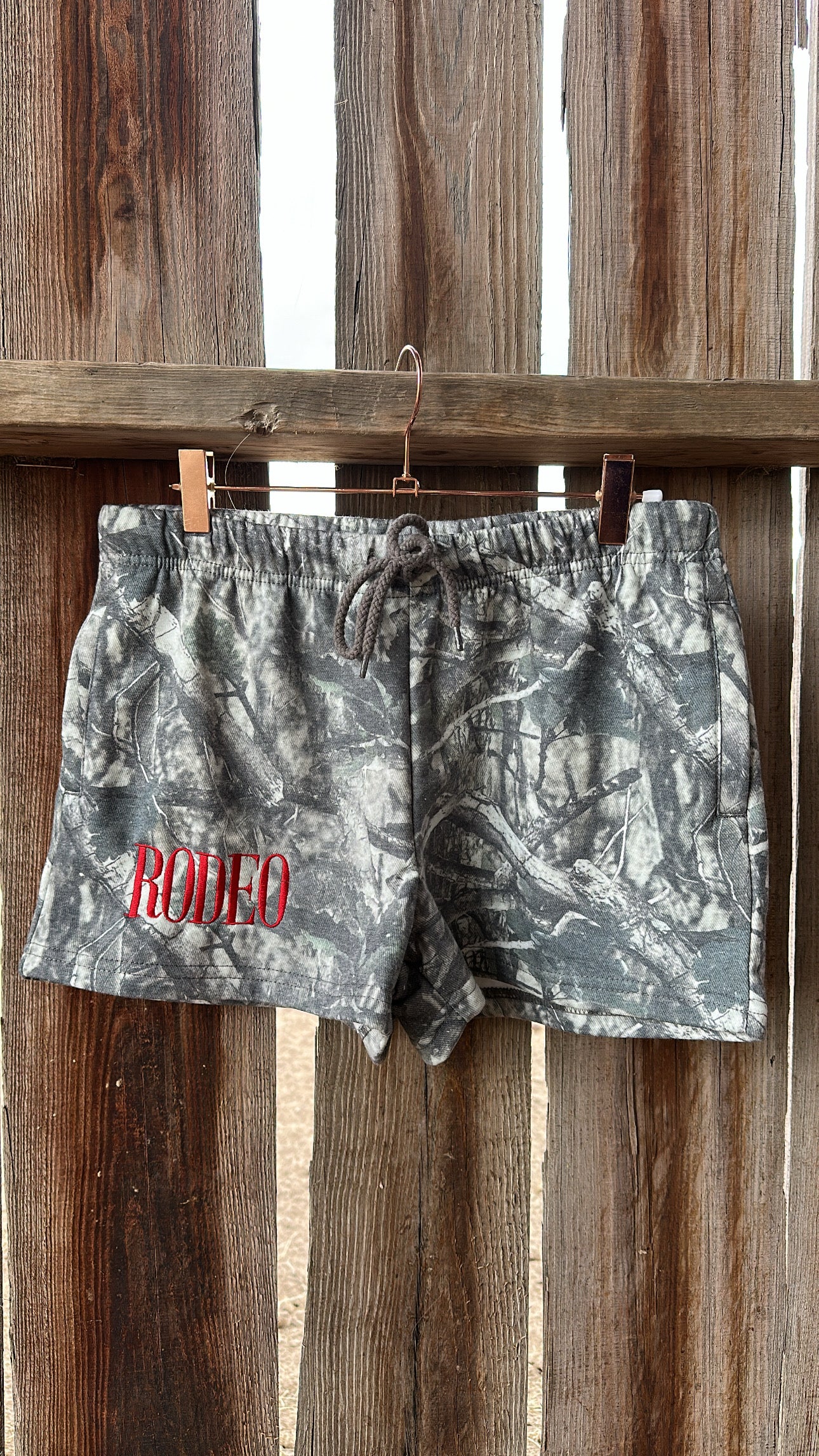 Rodeo Embroidered Camo Shorts