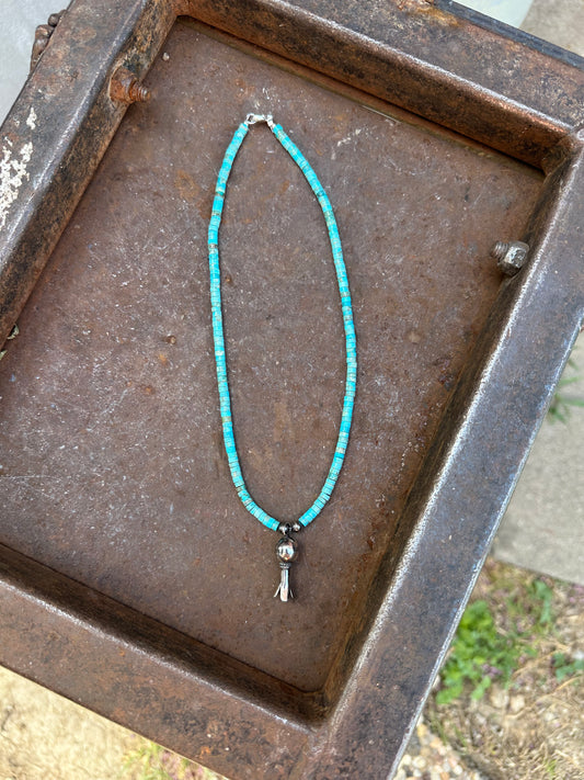 Heishi Blossom Pendant Necklace