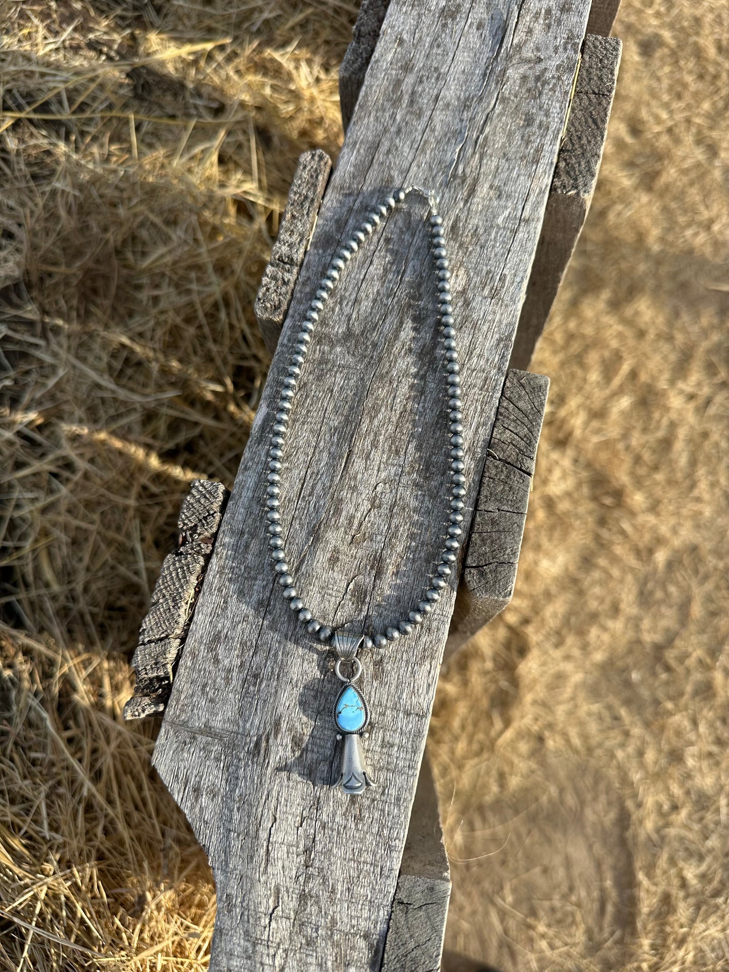 Golden Hills Pendant + Pearl Set