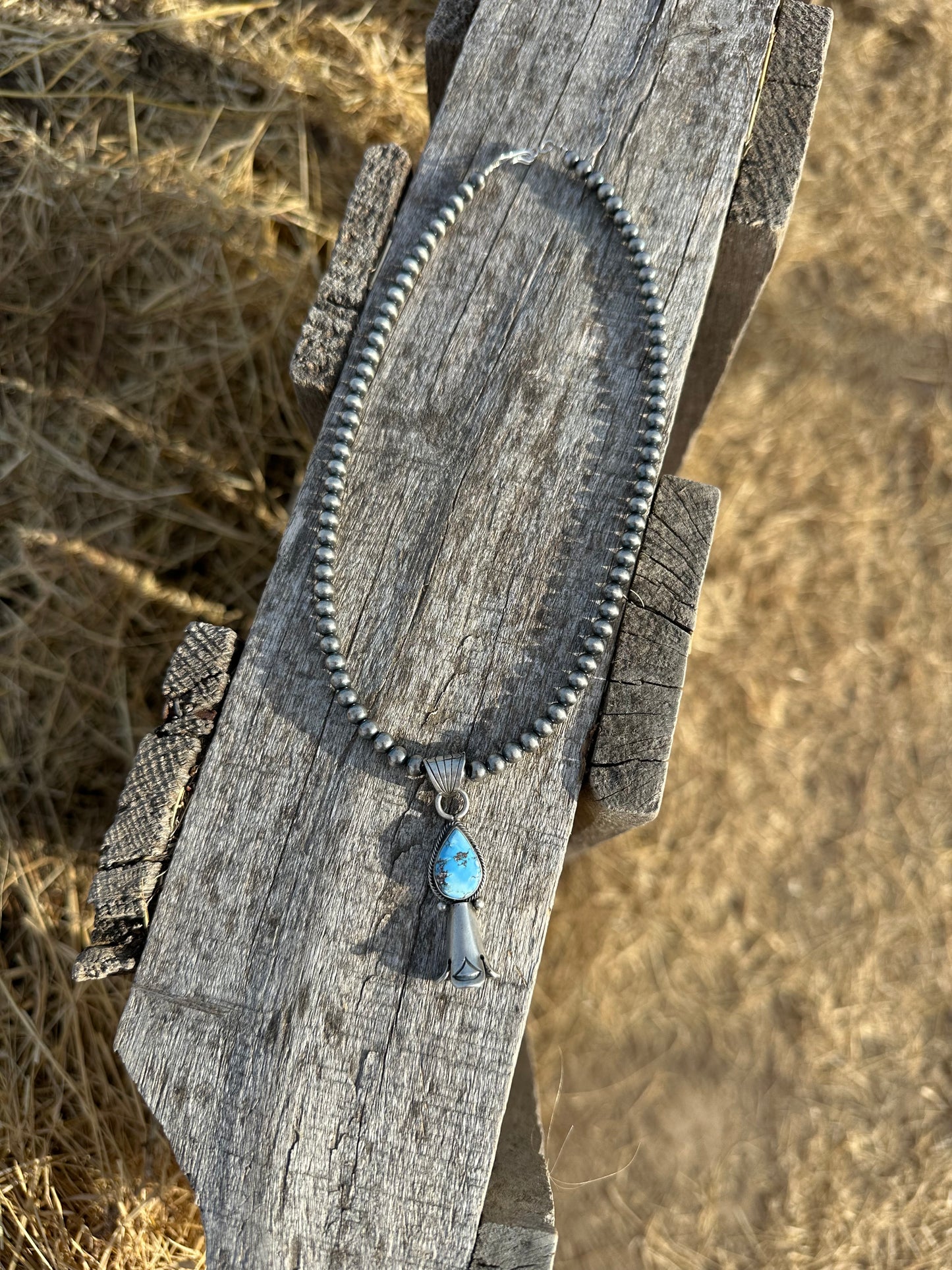Golden Hills Pendant + Pearl Set