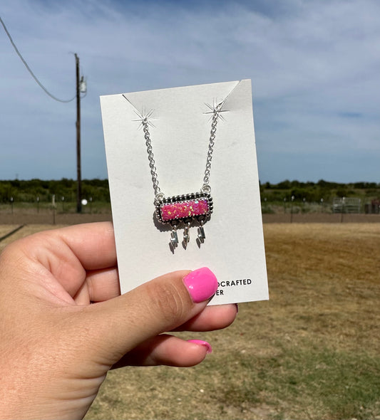 Neon Opal Bar Necklace