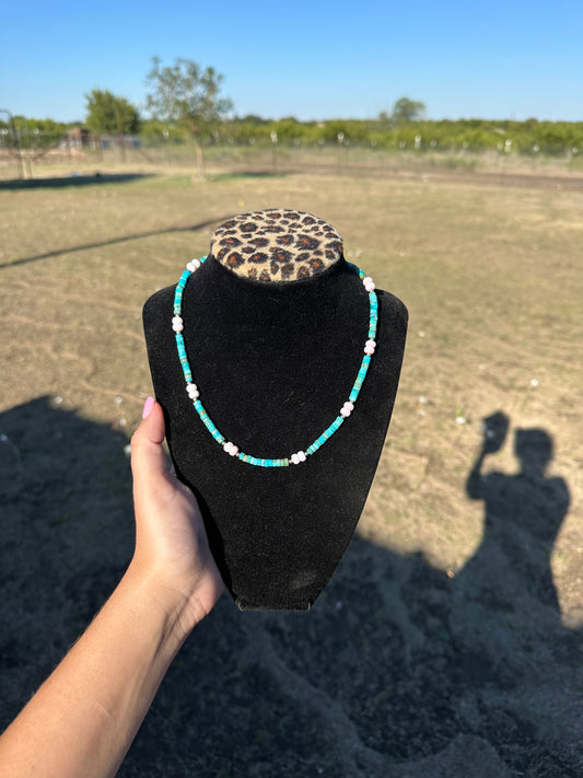 Pink Conch Heishi Necklace